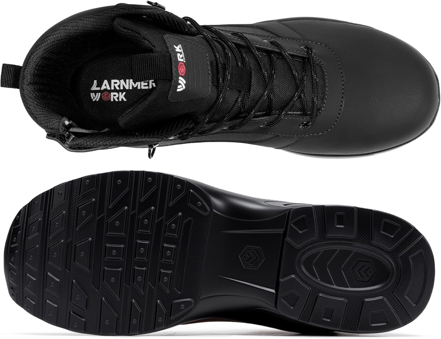 LARNMERN Steel Toe Boot Women Non Slip Work Shoe Rainproof Safety Toe Sneaker Side Zipper Industrail Boot High Top Tactical Shoe - Image 6