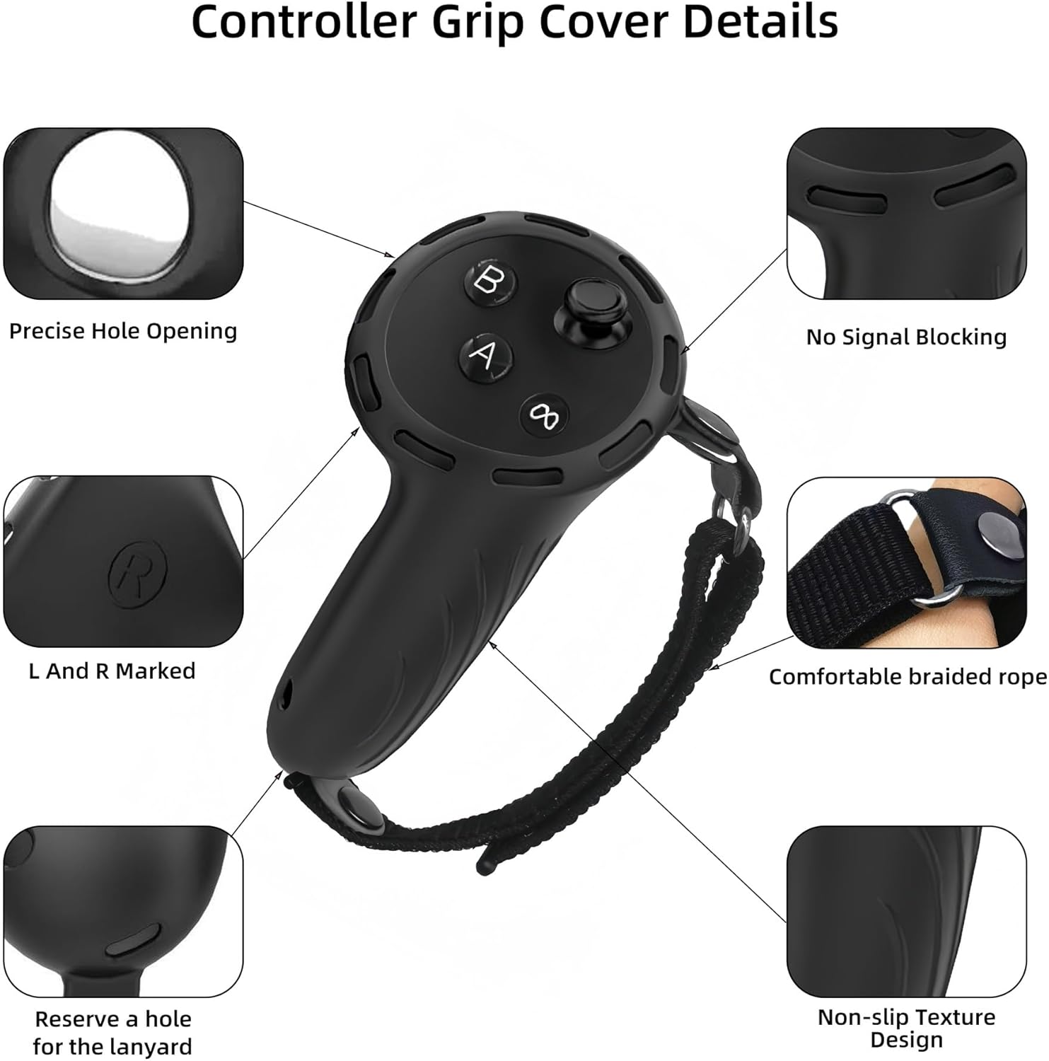 Silicone Cover Set Compatible with Meta/Oculus Quest 3S, VR Headset Shell Cover with Controller Grips, Facial Interface Cover, Lens Caps,7PCS (White)