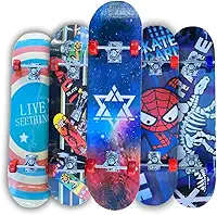 Skate Semi Profissional Montado Completo Modelos, Montado Skate Infantil Semi Profissional Juvenil Radical Skateboard Criança Shape com Lixa - Arte de Rua