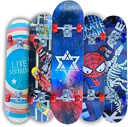 Skate Semi Profissional Montado Completo Modelos, Montado Skate Infantil Semi Profissional Juvenil Radical Skateboard Criança Shape com Lixa - Arte de Rua