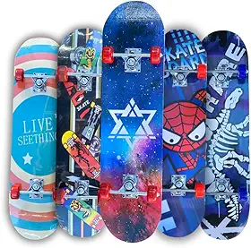 Skate Semi Profissional Montado Completo Modelos, Montado Skate Infantil Semi Profissional Juvenil Radical Skateboard Criança Shape com Lixa - Arte de Rua
