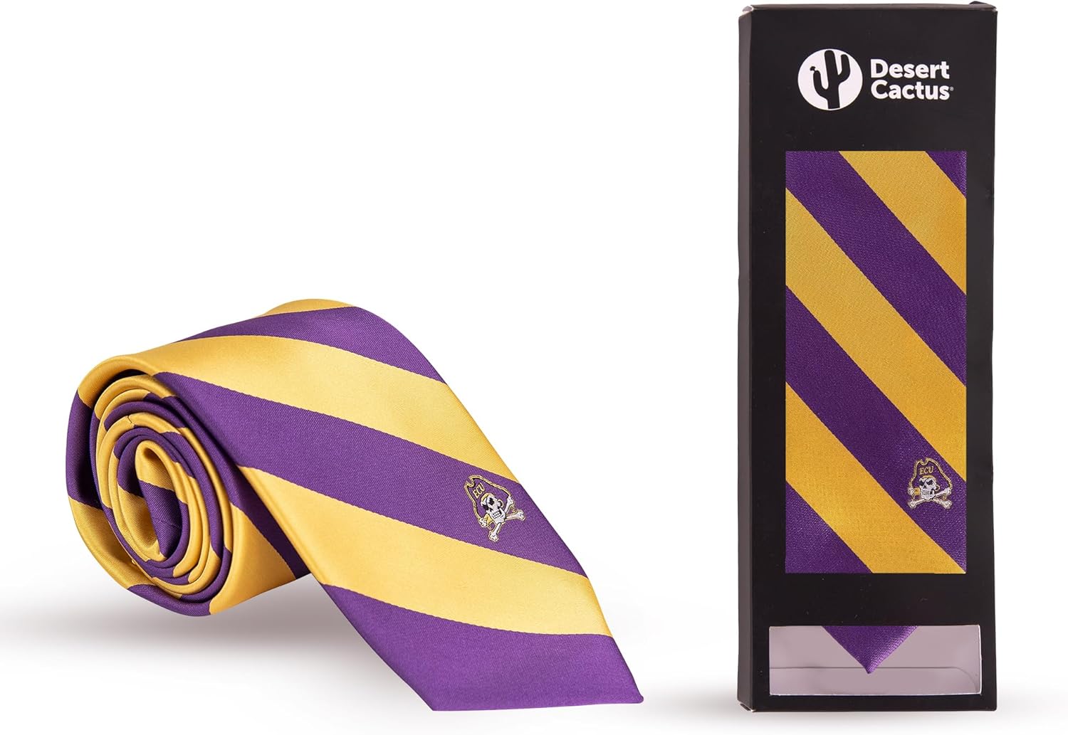 Desert Cactus East Carolina University Neck Tie ECU Pirates 100% Polyester Necktie with Logo, Officially Licensed - Image 4
