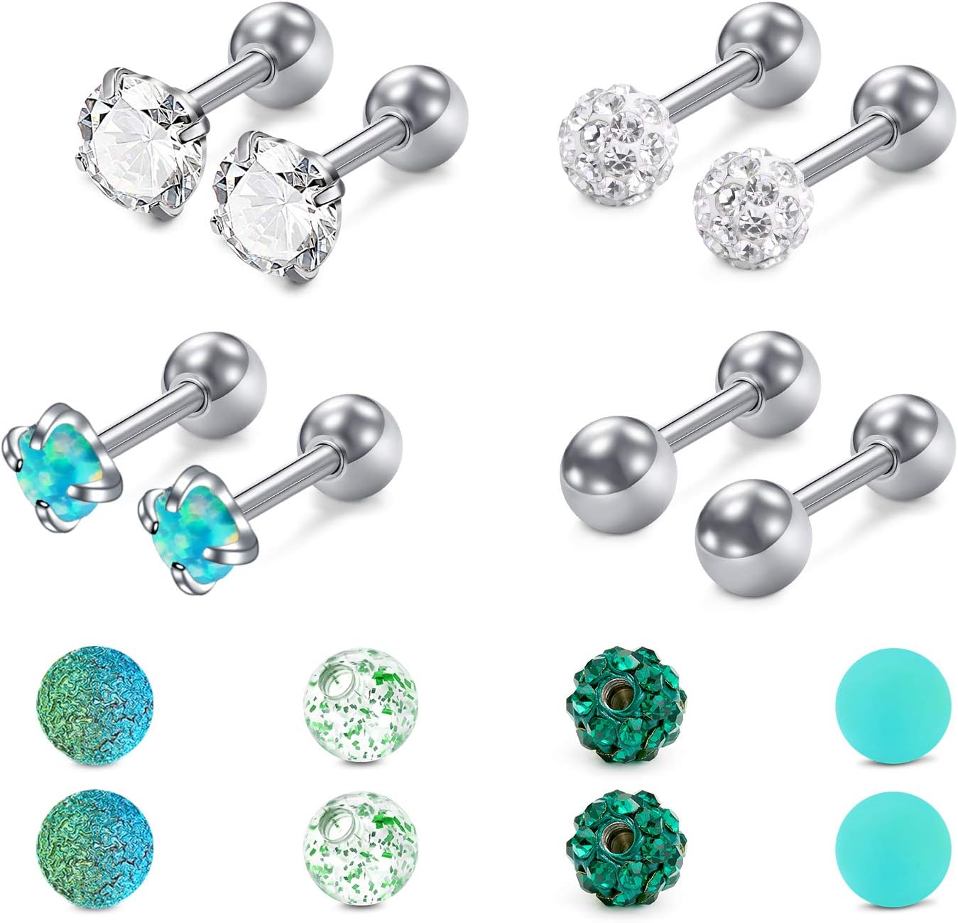Mayhoop16g Cartilage Stud Hoop Tragus Piercing Jewelry - Forward Helix, Rook, Daith, Conch Earrings - Stainless Steel