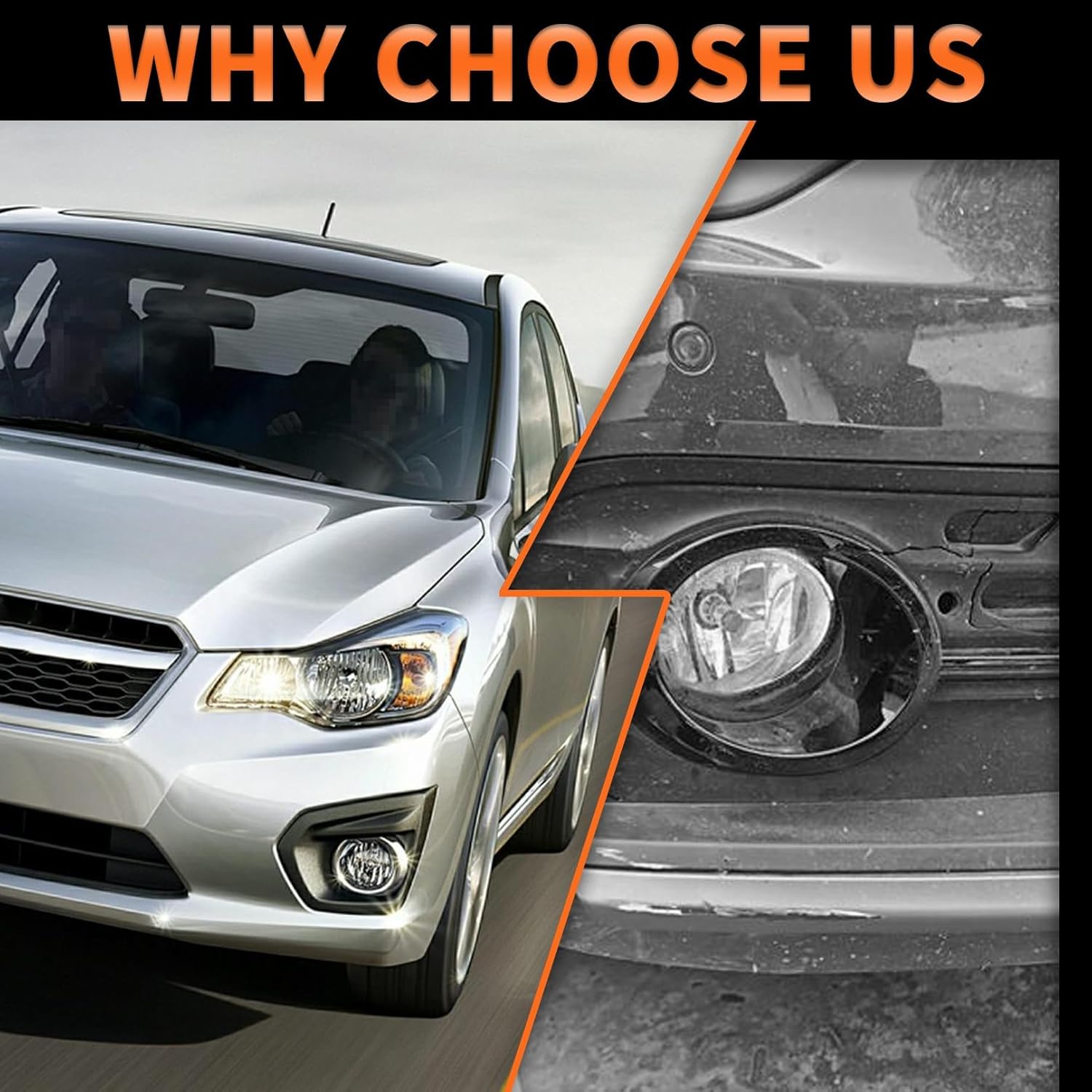 Driver Side Front Bumper Fog Light Cover Bezel Chrome Trim Compatible with Impreza 2012-2014 Fog Lamp Frame 57731FJ030