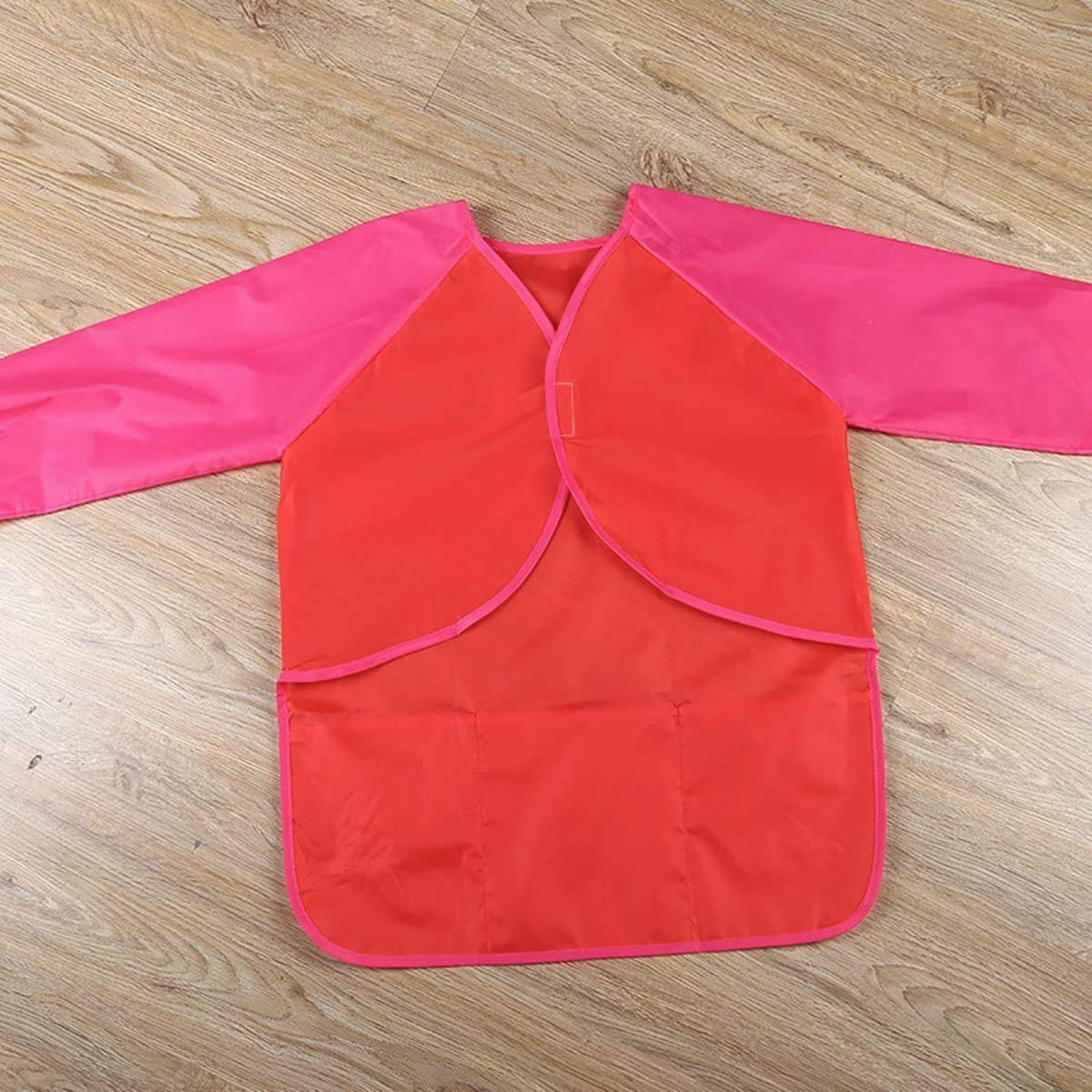 Amaza Tablier Peinture Enfant Imperméable 3-8 ans Manches Longues 3 Poches Fermeture Scratch