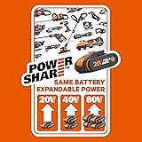 WORX WX842.9 Cordless Nail Gun with Air Impact Technology Quick-Load Magazine & Dual LED Lighting - Battery Powered 18 Gauge Brad Nailer for Wood - Tool Free Jam Release & Depth Adjustment - Tool Only - 6