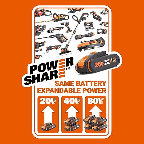 WORX WX842.9 Cordless Nail Gun with Air Impact Technology Quick-Load Magazine & Dual LED Lighting - Battery Powered 18 Gauge Brad Nailer for Wood - Tool Free Jam Release & Depth Adjustment - Tool Only - 6