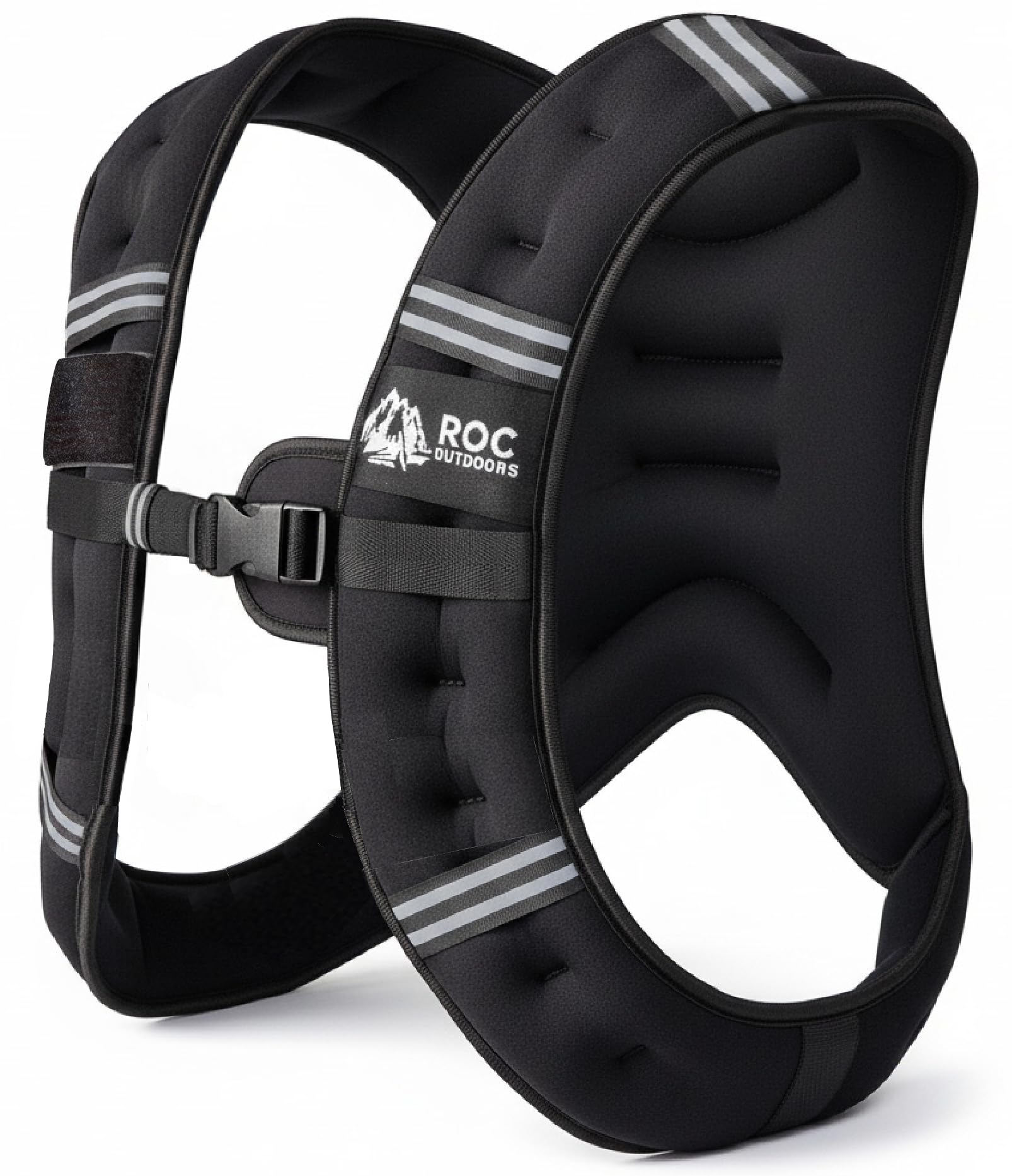 Roc Outdoors Weighted Vest W/ Rub-Free Technology for Woman and Men, 5lb/10lb/15lb/20lb/30lb Weight Vest with Reflective Stripe for Workout, Strength Training, Running, Walking, Fitness, Weight Training, Weight Loss, Weightlifting - 3