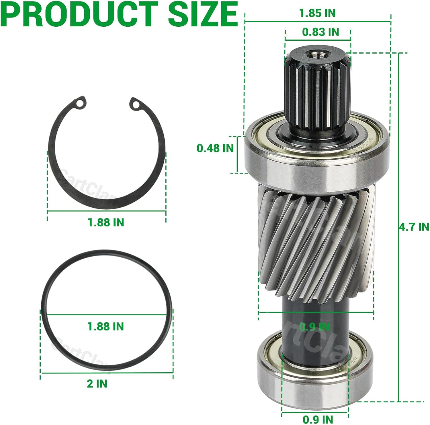 EZGO TXT Input Shaft Kit, Golf Cart Input Shaft Kit Include O-Ring Seal, Clasp Spring Suitable for 1994-Up EZGO TXT Electric and 1988-1990 EZGO Marathon Golf Carts, OEM# 26926G01, 612556