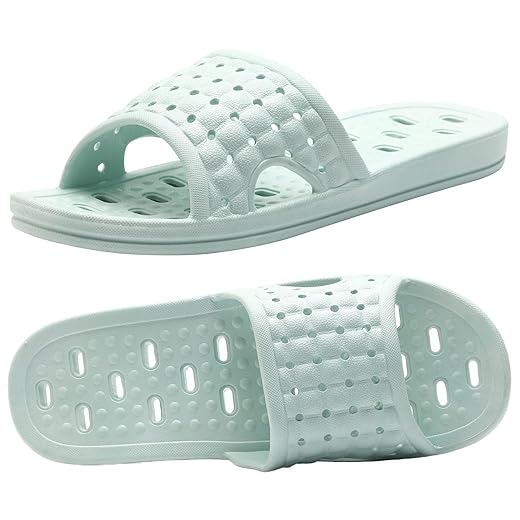 Chinelos De Banho Secagem Rápida Antiderrapantes Para Ralos Banheiro Mulheres E Homens, Dormitório, Piscina, Academia, Azul-Celeste, Ue 40/41