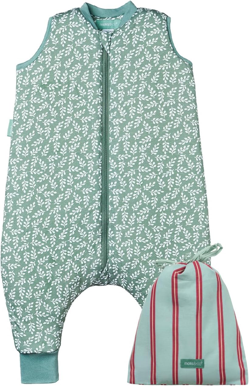 molis&co. Pijama Manta. 2.5 TOG. 2 años. Ideal para Entretiempo e Invierno. Green Garden. 100% algodón.