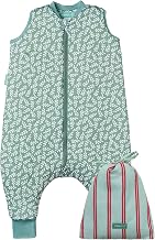 Molis&co - Sleeping Bag with Feet - Winter Sleeping Bag for Children - Sleeping Bags 2.5 Tog with Feet - 100% Cotton (Oeko-TEX 100) - Green Garden (3 Years)