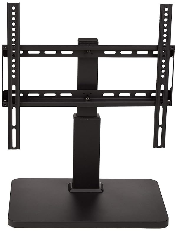 Amazon Basics Swivel Pedestal Table Top TV Mount, Height Adjustable 14-19 Inches, for 32" to 65" TVs up to 55 lbs, Universal TV Stand, VESA 400x400, Black by Amazon Basics - Image 2