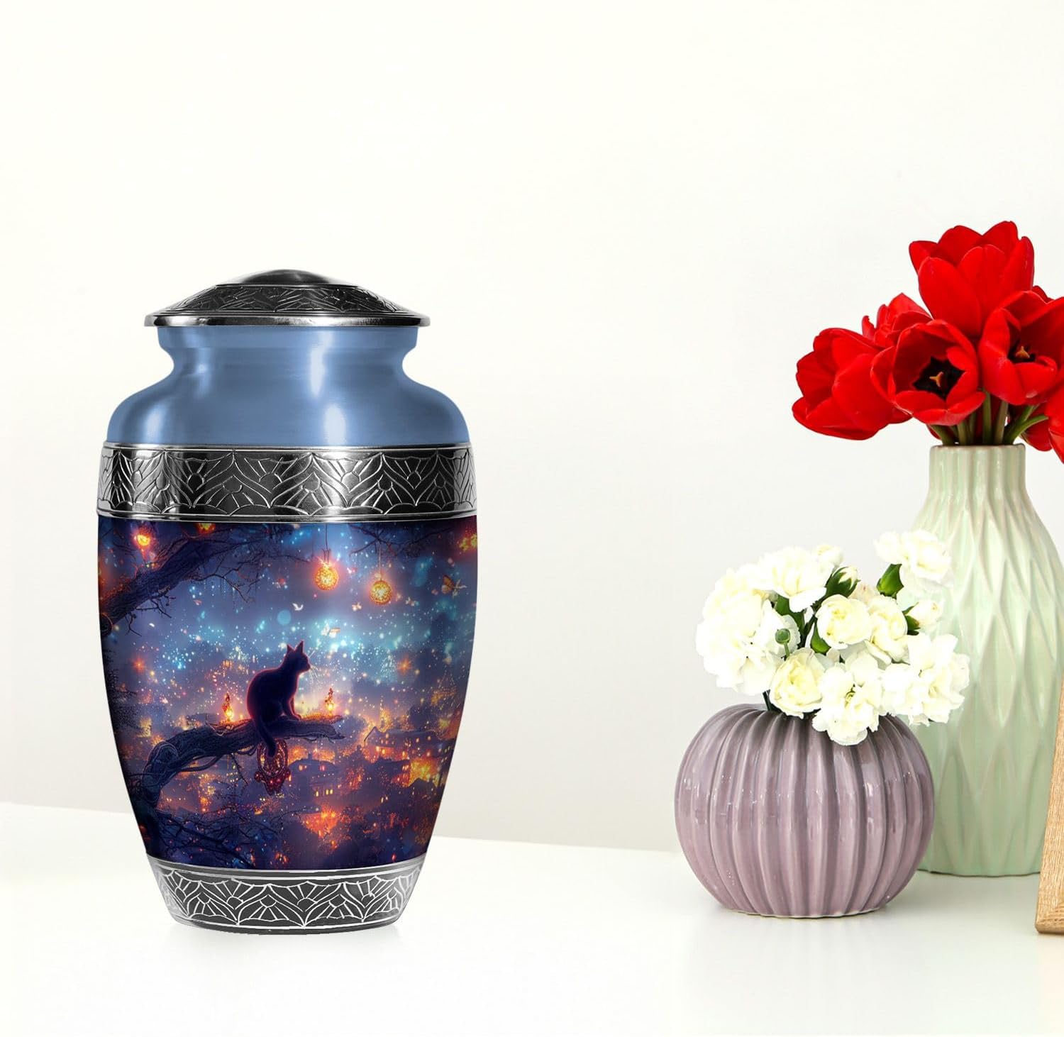 Cat Urn-Large Urn- Cremation Urns for Men - Urns for Human Ashes Adult Female - Urns for Ashes Adult Female Mother - Burial Urns