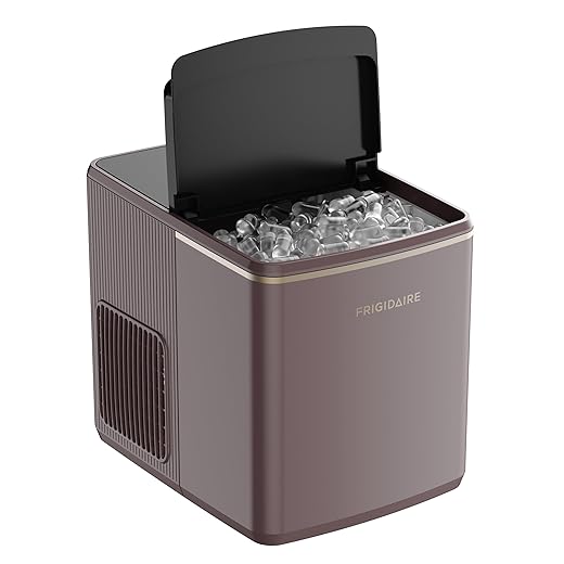 Frigidaire, Countertop Ice Maker, 26 lbs per Day – Fast Bullet Ice Making Machine with Touch Display, 9 Pieces in 7–15 Minutes, Portable Ice Machine for Home Kitchen, Office & RV, Mauve