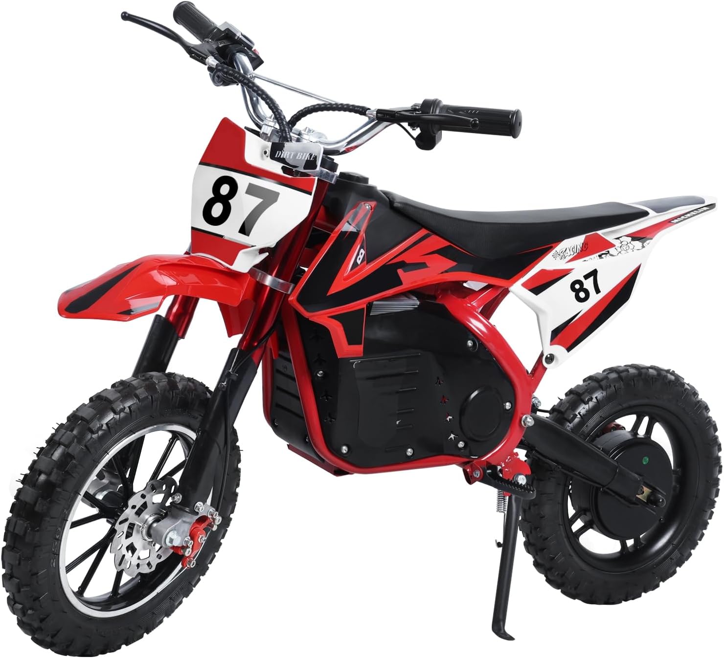 36V 500W Kids Electric Dirt Bike, Electric Dirt Bike for Kids 8-14, High Speed Electric Motorcycle Up to 25KM/H,10 Inches Wheels, Kids Electric Motocross Bike with Dual Suspension & Brakes Red