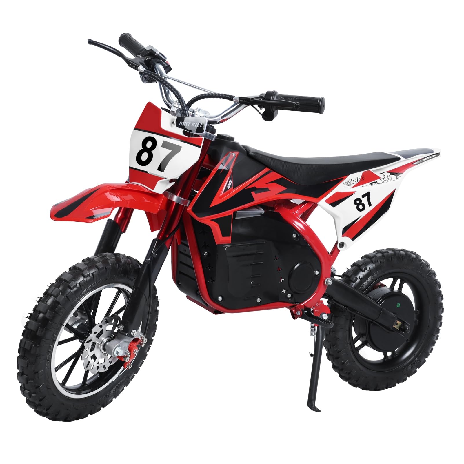 36V 500W Kids Electric Dirt Bike, Electric Dirt Bike for Kids 8-14, High Speed Electric Motorcycle Up to 25KM/H,10 Inches Wheels, Kids Electric Motocross Bike with Dual Suspension & Brakes Red