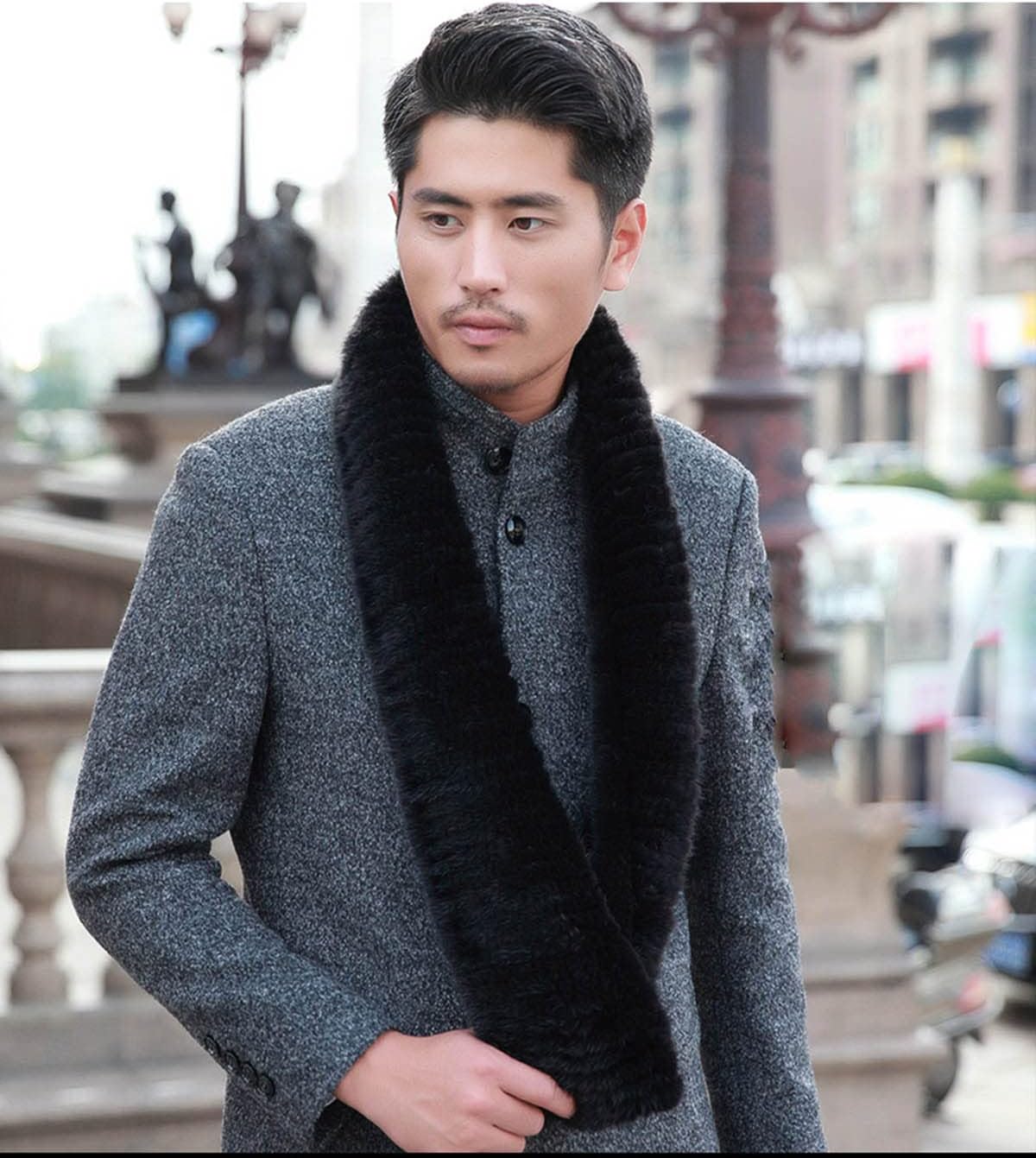Men Warm Scarves Real Mink Hair Loop Circle Scarf Winter Cold Weather Neck Warmer Fall Winter