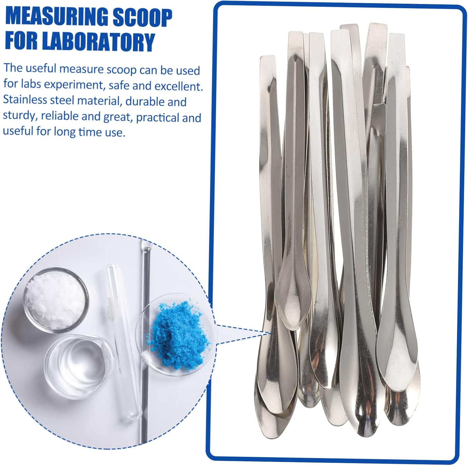 PRETYZOOM 12pcs Stainless Steel Measuring Scoop for Labs Simple and Versatile Sampling Spoon for Accurate Measurement Chemistry Experiments and Easy to Use