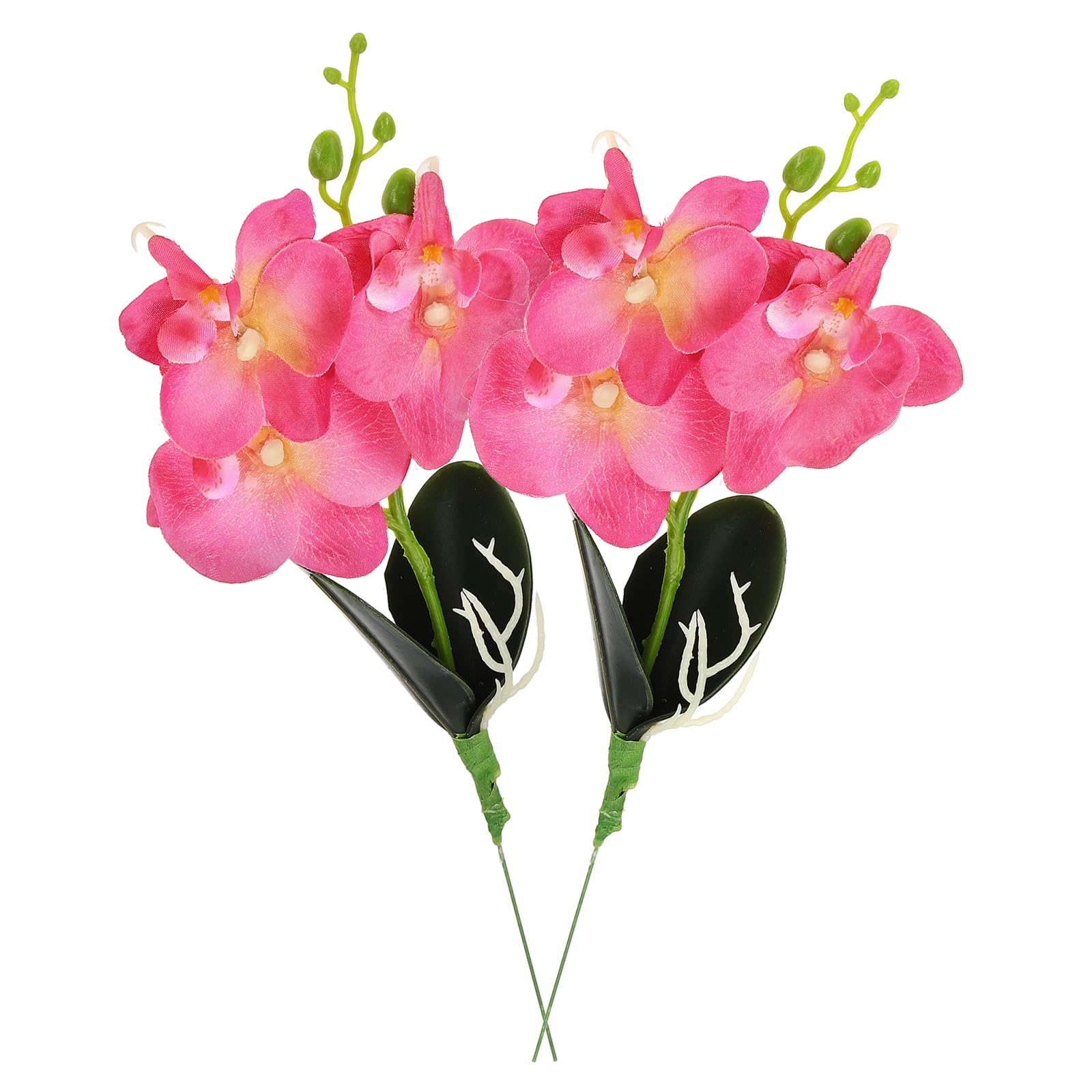 Fleurs phalaenopsis artificielles rose 33cm lot de 2 pour décoration de table
