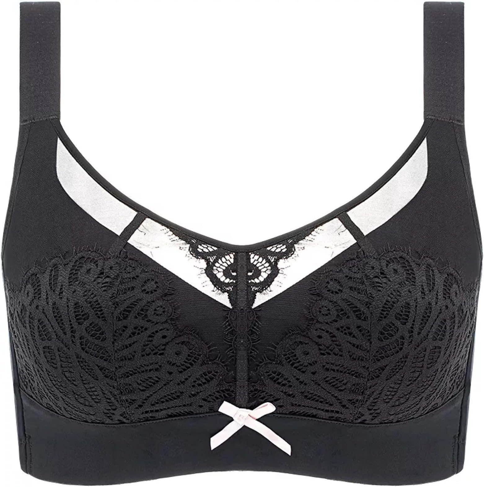 Women's Full Cup Support wire free Lace Bra 34 36 38 40 42 44 46 B C D E F G H I J