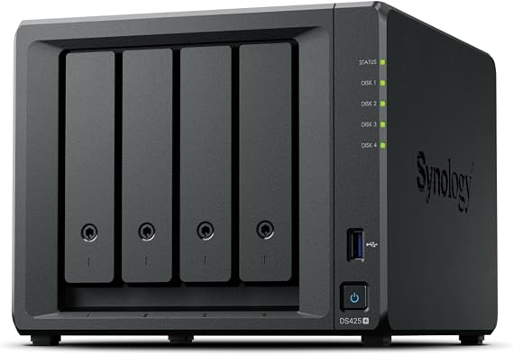 SYNOLOGY DS425 PLUS CELERON QC- 2GB RAM- 4-disk Nas Server (Disc-free)