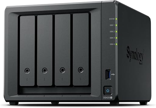 SYNOLOGY DS425 PLUS CELERON QC- 2GB RAM- 4-disk Nas Server (Disc-free)