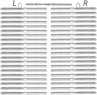 Hettwo 20Pairs Left & Right Hand Swage Lag Screw Stud Fitting Terminal Thread for 1/8" Cable Railing Kit, Stainless Steel T316 Marine Grade Deck Railing Hardware/Stair Deck Railing, DIY Wood Baluster Kit