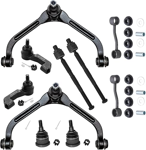 Miniatura 43 de Detroit Axle - Kit de suspensión frontal de 10 piezas para Chevy Trailblazer GMC Envoy XL Buick Rainier 9-7X Ascender, inferior y superior, 4 brazos