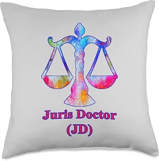 Juris Doctor JD Legal Law Degree Lawyer's Scales Of Justice Throw Pillow
