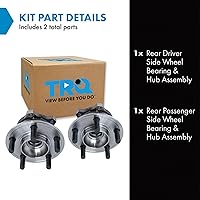 Vista 505 de TRQ Juego de 2 rodamientos de rueda trasera y conjunto de cubo con sensor ABS compatible con Ford Transit Connect 2014-2018