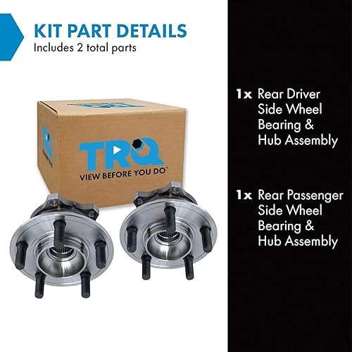 Vista 505 de TRQ Juego de 2 rodamientos de rueda trasera y conjunto de cubo con sensor ABS compatible con Ford Transit Connect 2014-2018