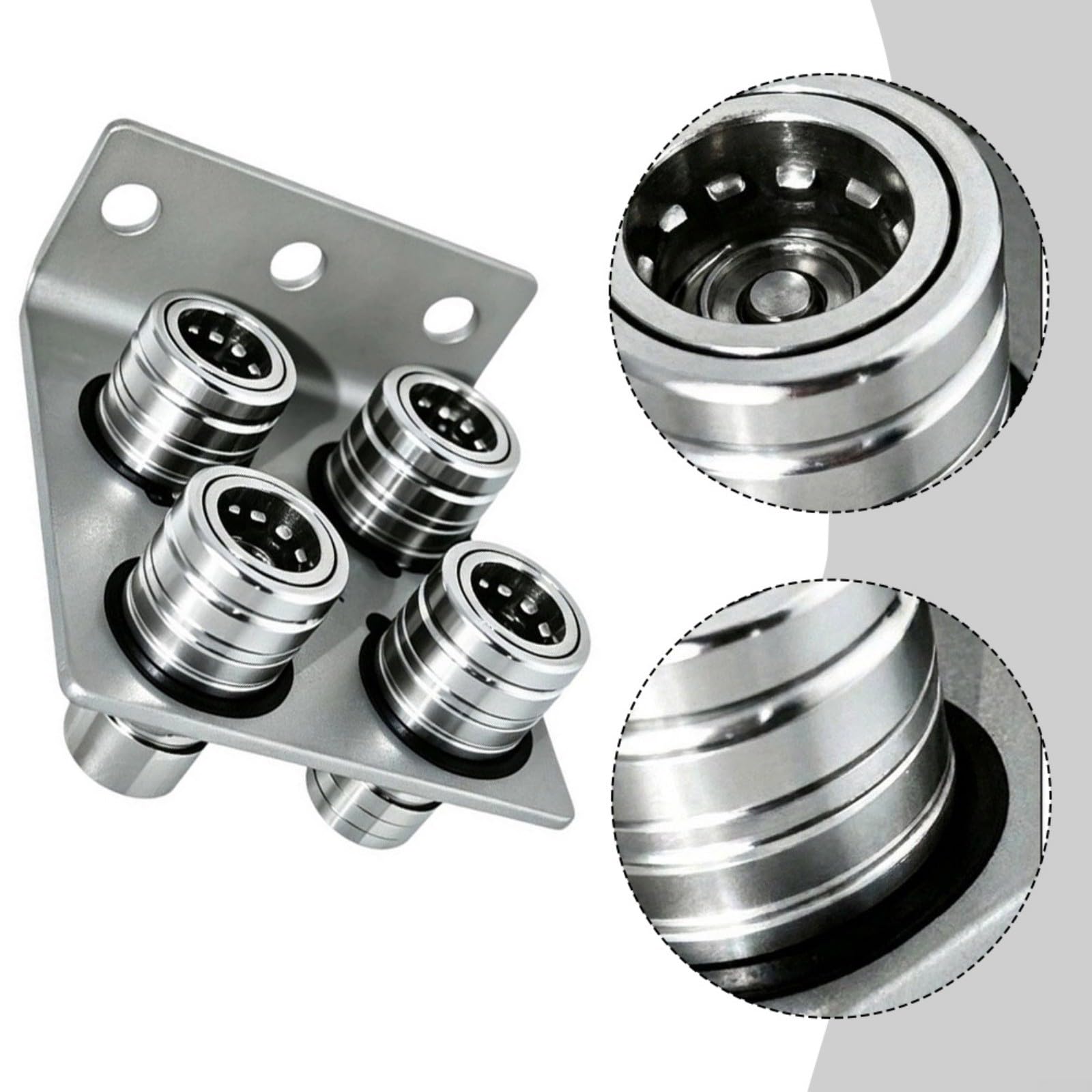 Agricultural Hydraulic Quick Connect Couplings 5/8 Inch 4 Pack with Bracket