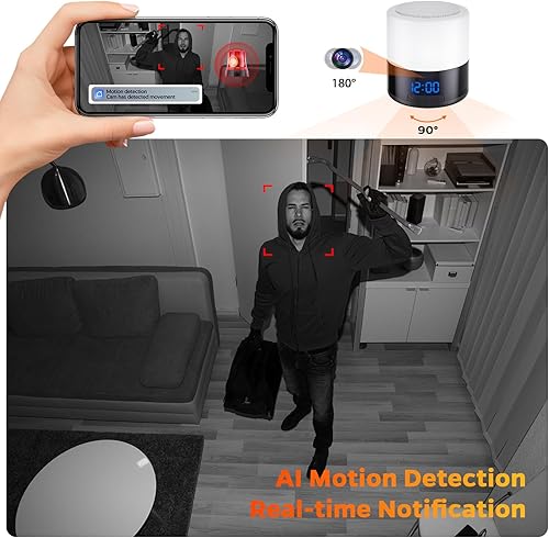 Miniatura 2 de Cámara de seguridad con altavoz Bluetooth, cámara WiFi interior 1080P para el hogar, bebémascota, monitor inalámbrico para bebé con luz nocturna,