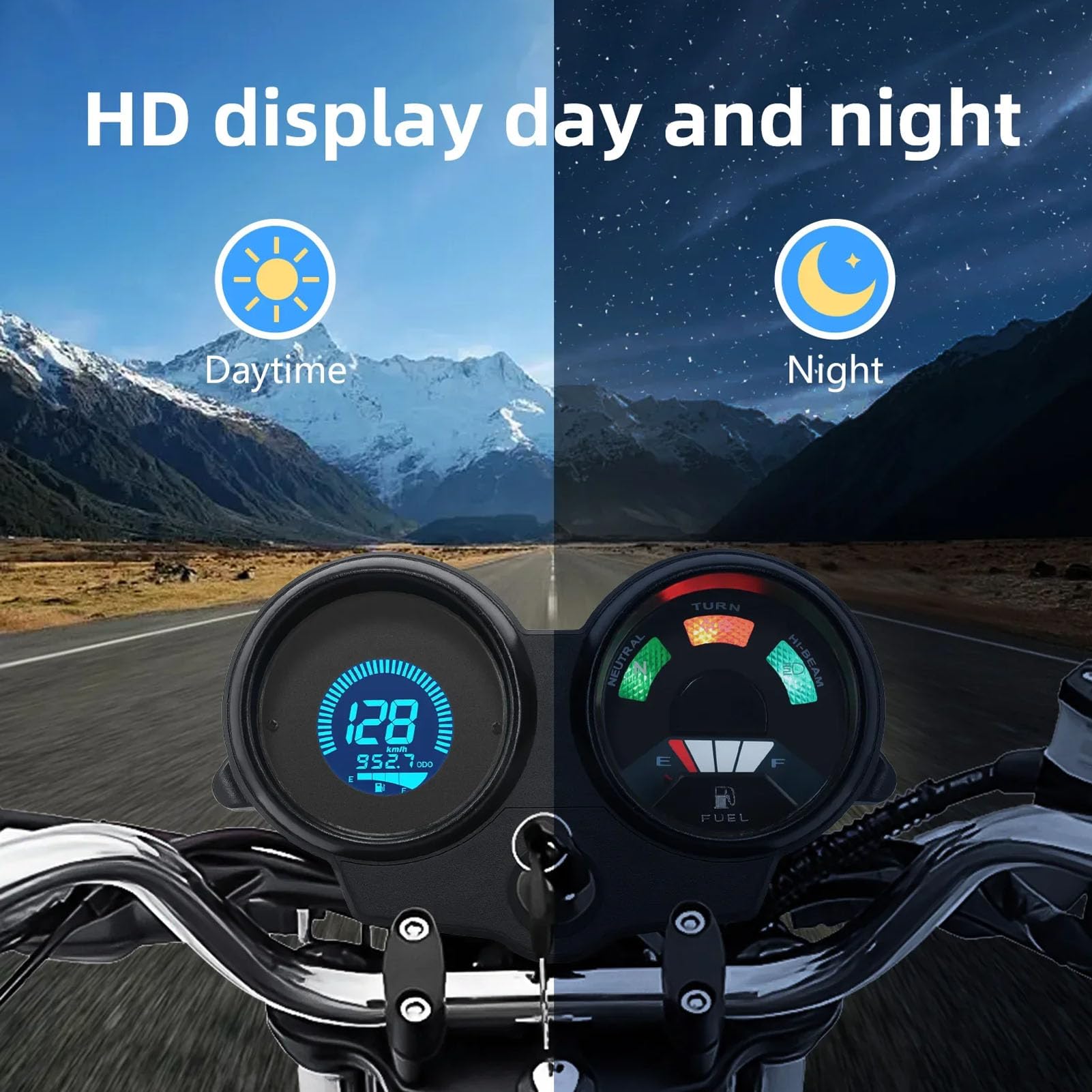 Velocímetro Digital LCD Multifuncional para Motocicleta, Odómetro, Indicador de Nivel de, Material Metálico ABS, 7 Colores, 12 V para CG125 2000-2008, Brasil TITAN 150, Fan150 2010 2012