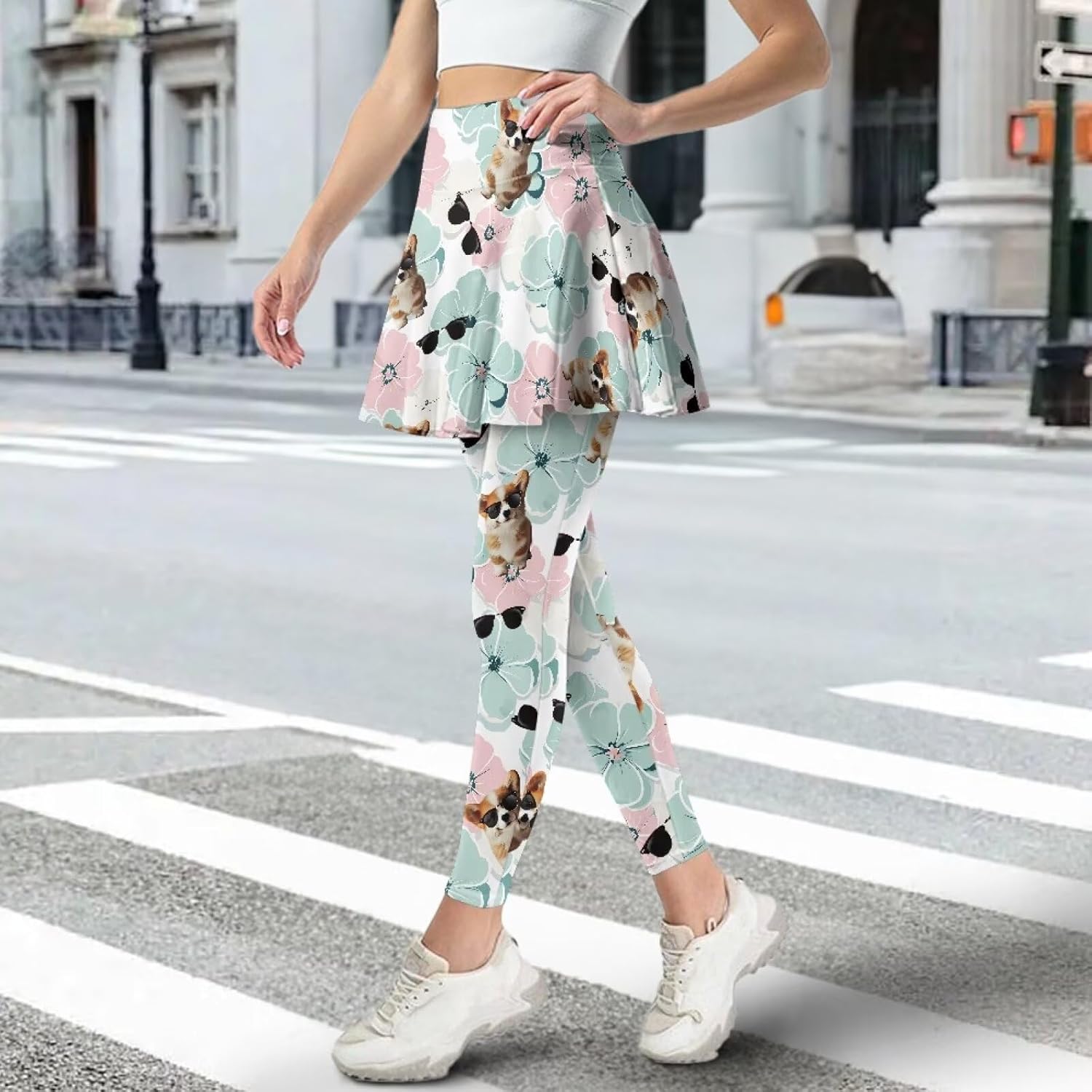 Stylish Tennis Leggings with Skirt for Women Comfortable Skirted Leggings Stretchy Yoga Golf Skorts Sporty Outfits