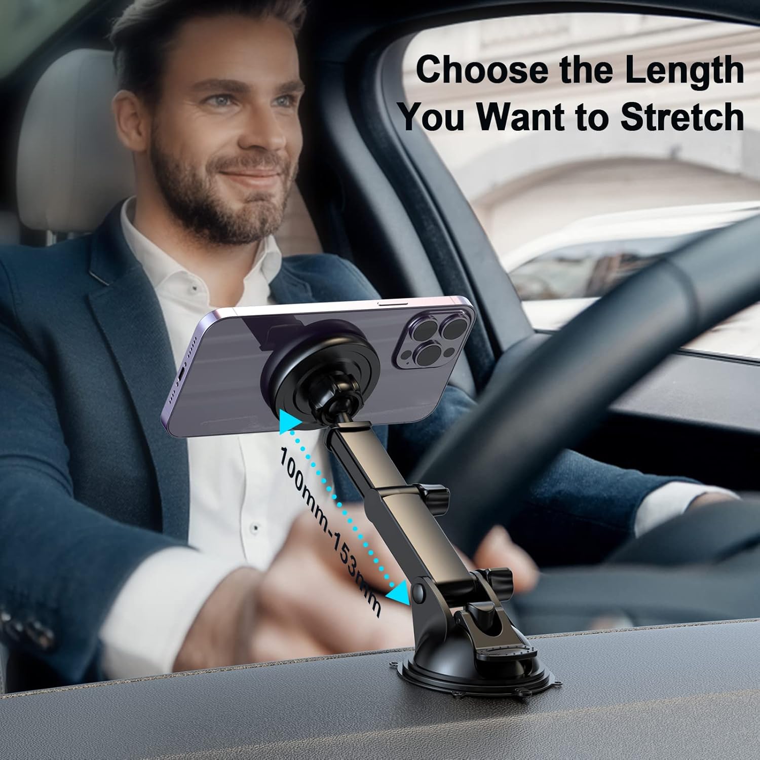 for MagSafe Car Mount Charger,【N55 Magnet】 Magnetic Wireless Fast Charging Phone Holder for iPhone 17 Pro Plus iPhone16-12 【Vent/Dash/Windshield】 360° Adjustable (No Adapter) - Image 2