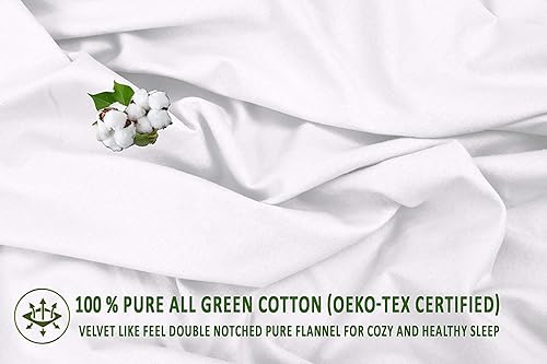 Miniatura 3 de RUVANTI Juego de sábanas de franela tamaño King, 100% algodón cepillado, bolsillos profundos de 16 pulgadas (se adapta a hasta 18 pulgadas),