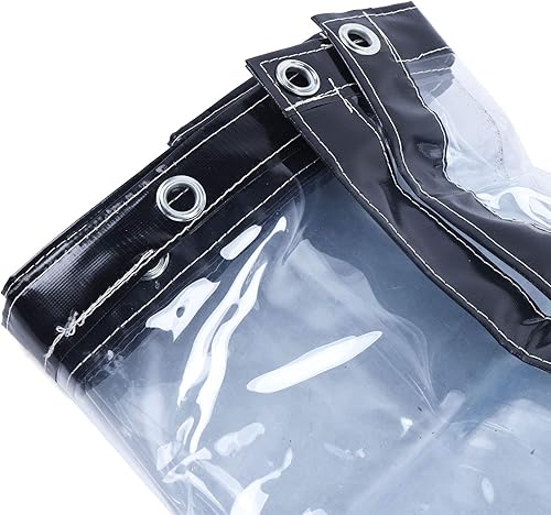 Miniatura 7 de Toldo transparente impermeable de grado comercial, toldo de vinilo transparente enrollable para tiendas de campaña, toldos, toldos, cortinas (negro)