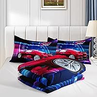 Vista 283 de Axolotl Kid Comforter Set Twin Size,Racing Car Bedding Set for Boys Girls Teen Kids Children Racing Gifts,Race Cars Quilt Bed Set with 1 Comforter 2