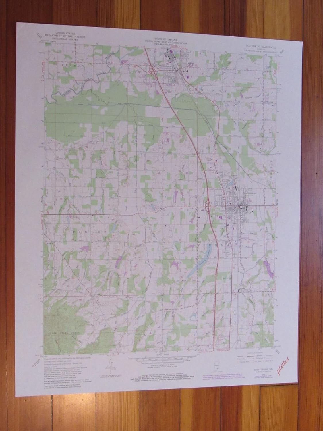 Scottsburg Indiana 1981 Original Vintage USGS Topo Map