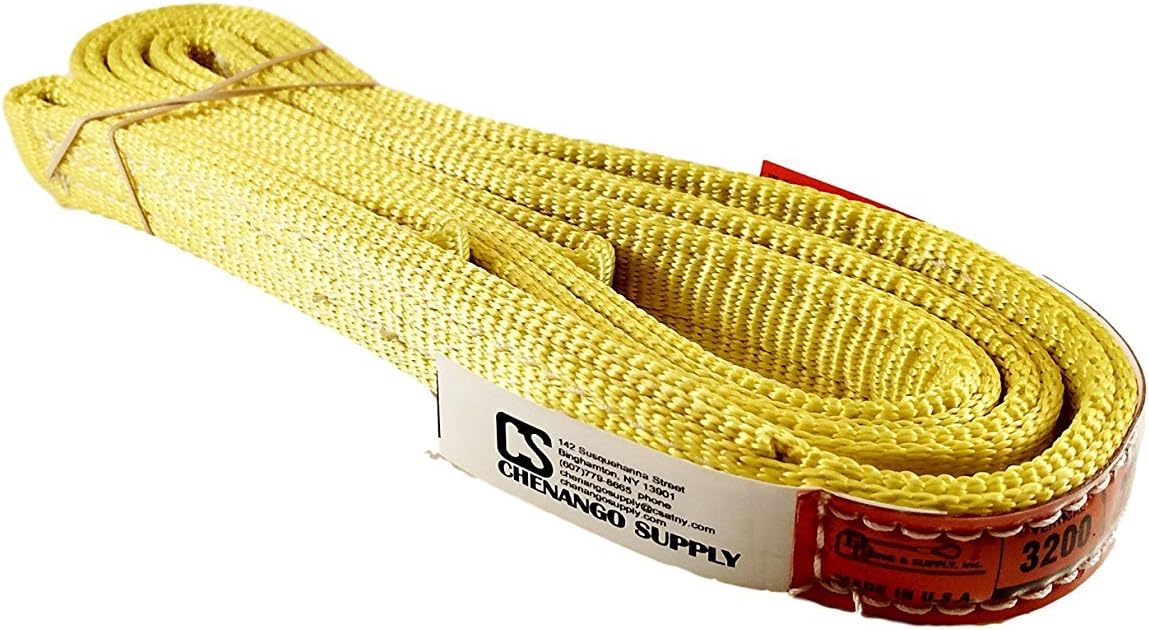 DD Sling 1 Inch x 8 Foot Nylon Lifting Sling – USA Made, 3,200 lb Vertical, 2,600 lb Choker, 6,400 lb Basket – 2-Ply Heavy Duty 900 Webbing, Type 3 Flat Eye & Eye Rigging Sling