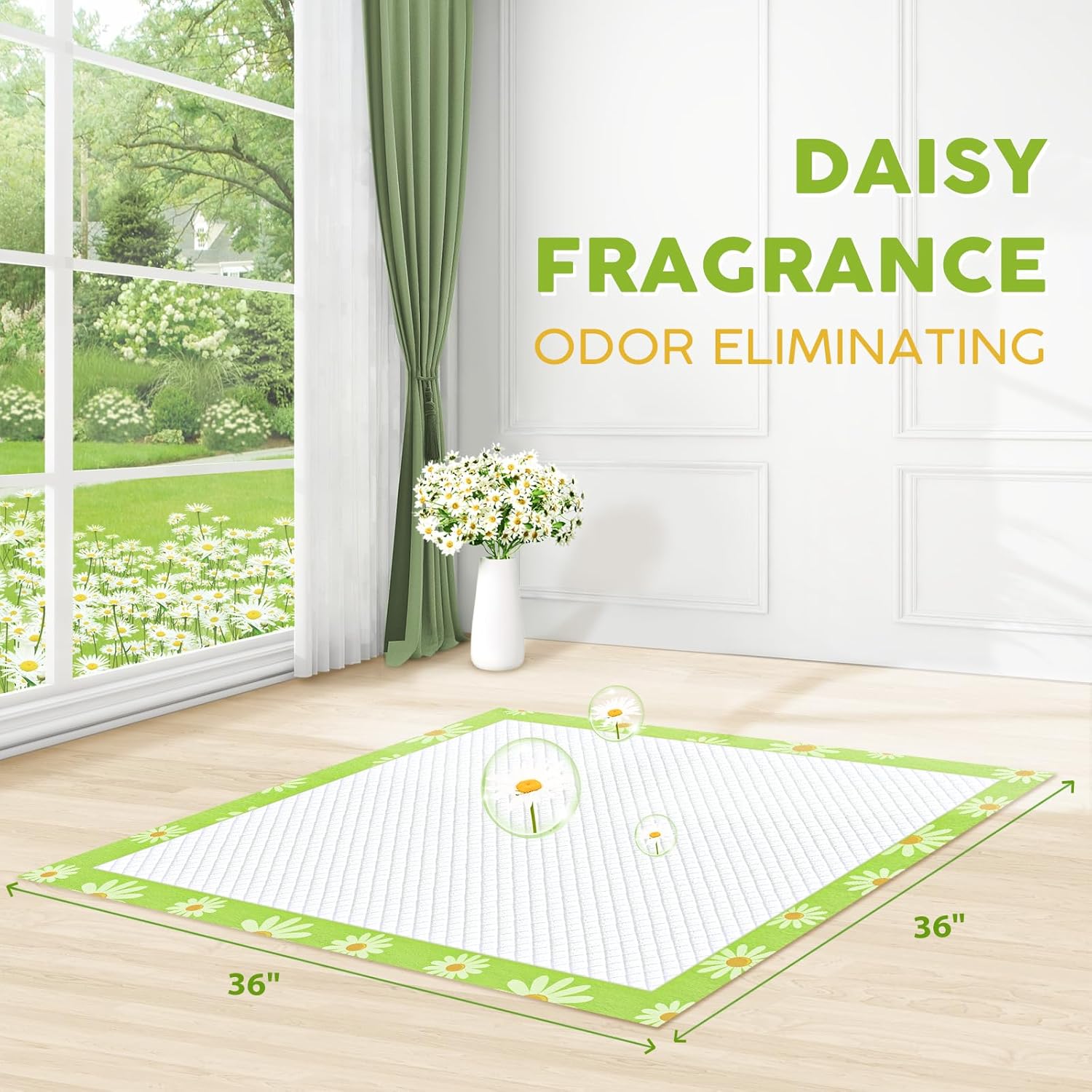 CROCI Dog Pads 36x36in Lavender Scented 30 Counts, Daisy Scented 30 Counts