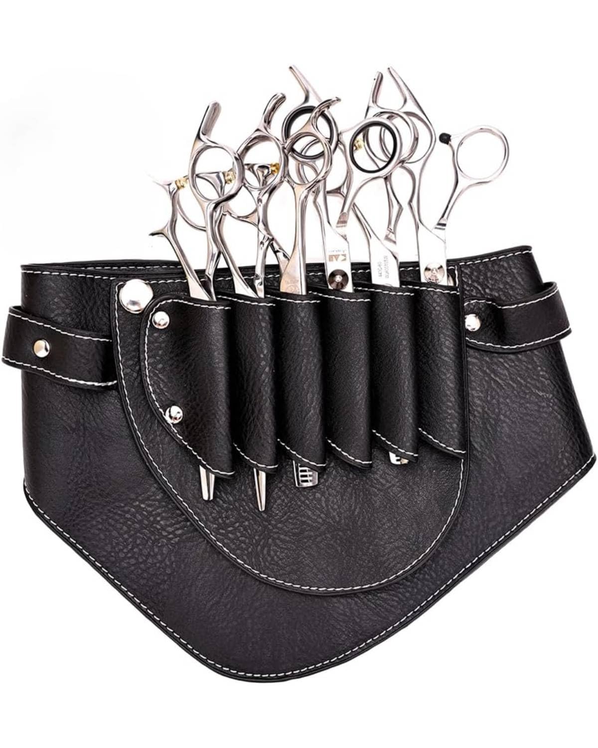 PU Hairdressing Bag Scissor Pouch Holster Holder with Waist Shoulder Belt Scissors Barber Tools Bag Haircut Supplies (6KOU)