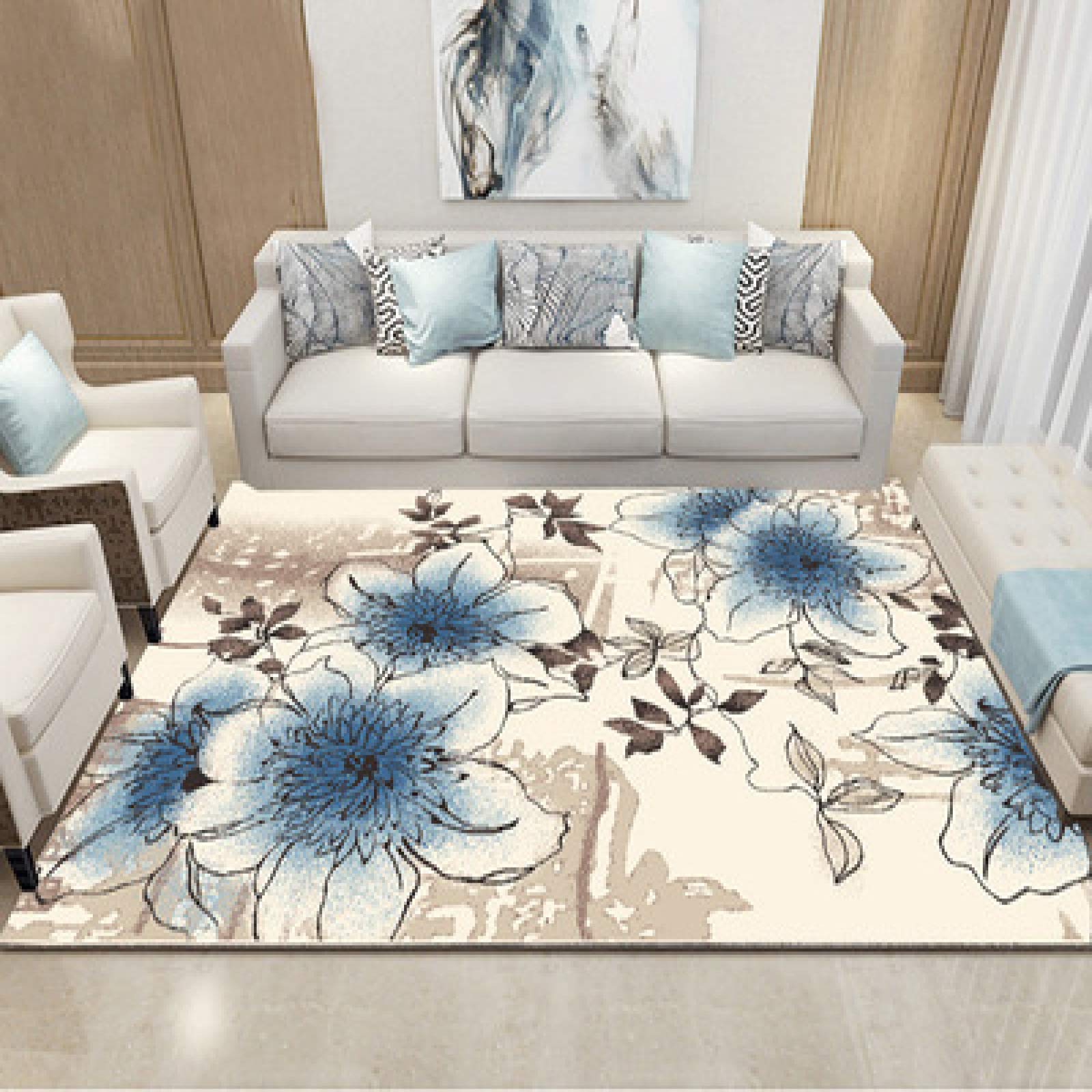 Tapis de bureau moderne 140x200 géométrique tapis vinyle antidérapant salon chambre cuisine