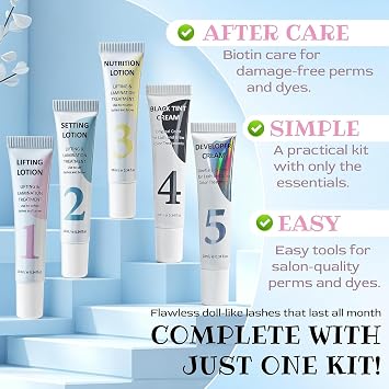 Lash Lift and Black Kit, Eyelash Lift and Color Kit for Natural | Korean Lash Lift Kit Strong Hold Lash Lift Glue, Salon Results Beginner-Friendly