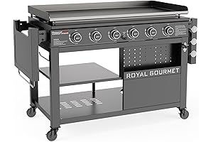 Royal Gourmet GB6000 6-Burner Propane Gas Griddle: Perfect for Outdoor Parties and Backyard Barbecues