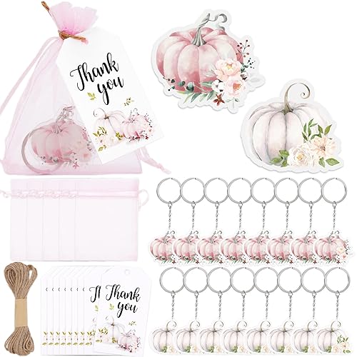 Whaline 24 Set Fall Pumpkin Baby Shower Party Favors Pink