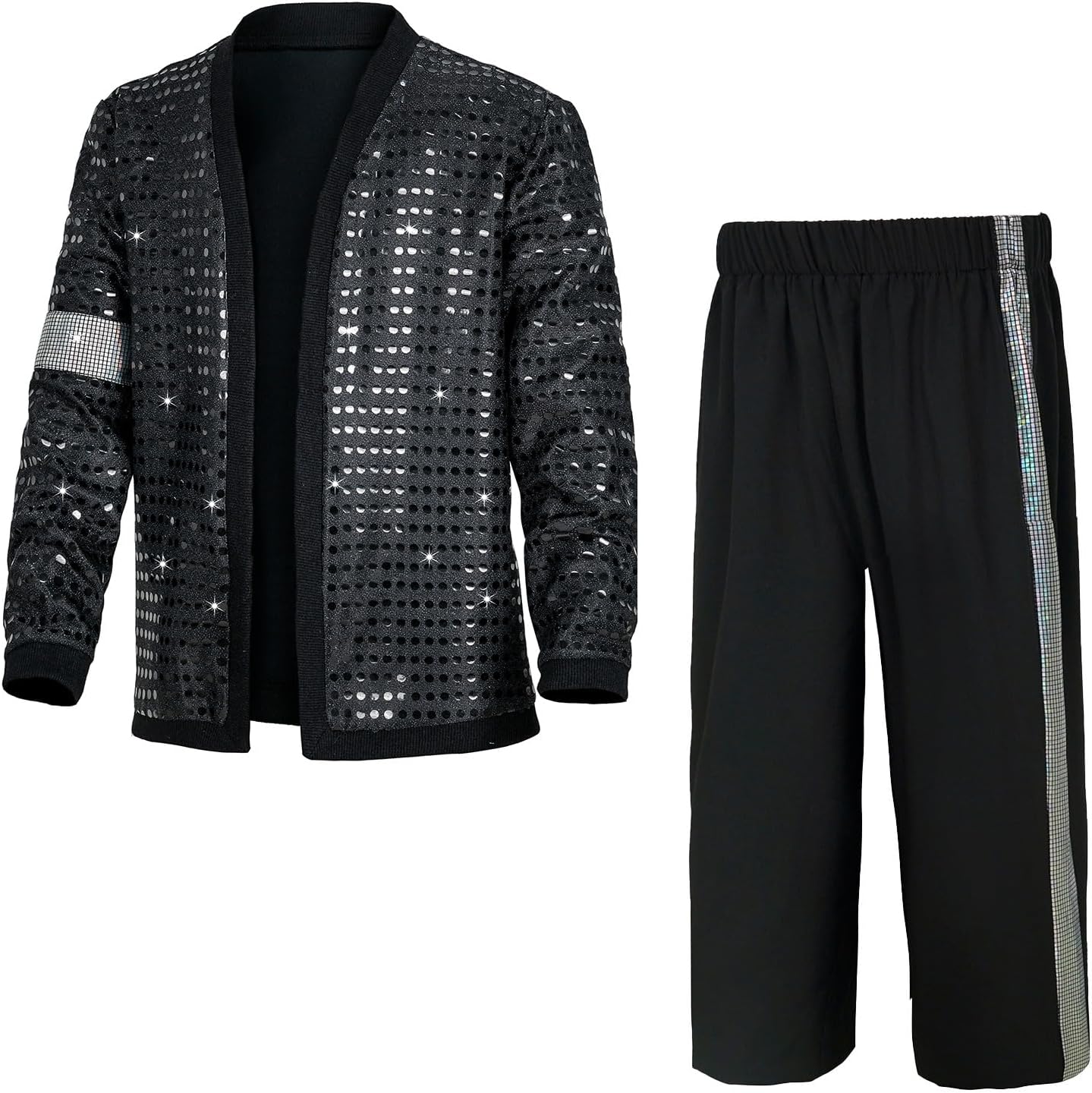 Boys 70s jacket Disco Outfits Pop King costume for kids Dance Star Set - Image 2