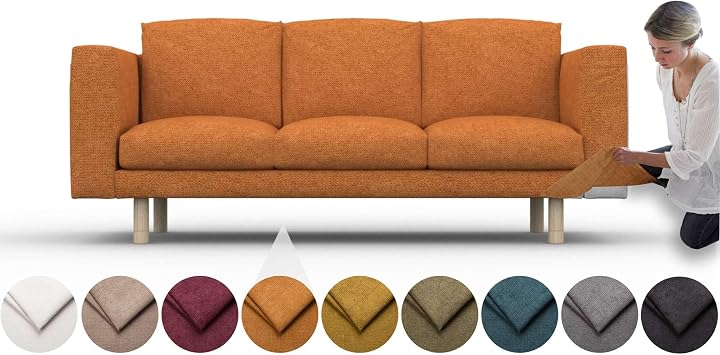 comfortly Cover for Norsborg 3 Seat Sofa, Replacement Slipcover, Heavy Duty 9 pcs Cover, Soft Durable Washable Fabric, Easy to Clean & Replace Crown - Amber